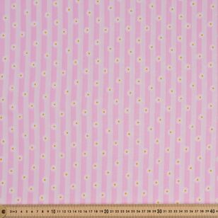 Rose & Hubble Daisy Stripe 112 cm Cotton Fabric Pink 112 cm