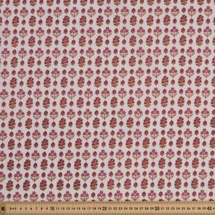 Rose & Hubble Woodblock 112 cm Cotton Fabric Pink 112 cm