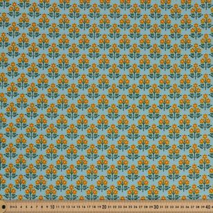 Rose & Hubble Sunflowers 112 cm Cotton Fabric Blue 112 cm