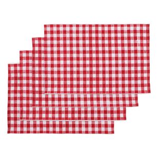 KOO Elsa Placemat 4 Pack Red & White 30 x 45 cm