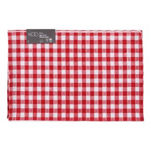 KOO Elsa Placemat 4 Pack Red & White 30 x 45 cm