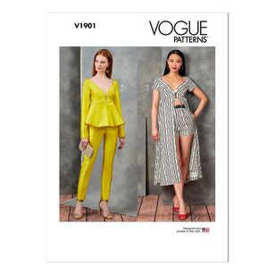 Vogue Sewing Pattern V1901 Misses' Tops, Shorts and Pants White