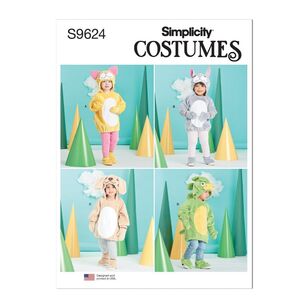 Simplicity Sewing Pattern S9624 Toddler's Animal Costumes White 1/2 - 4