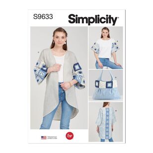 Simplicity Sewing Pattern S9633 Misses' Crochet and Sew Top, Jacket and Bag White X Small - X Large