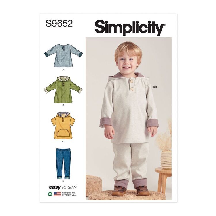 Simplicity Sewing Pattern S9652 Toddler's Tops and Pants White 1/2 - 4