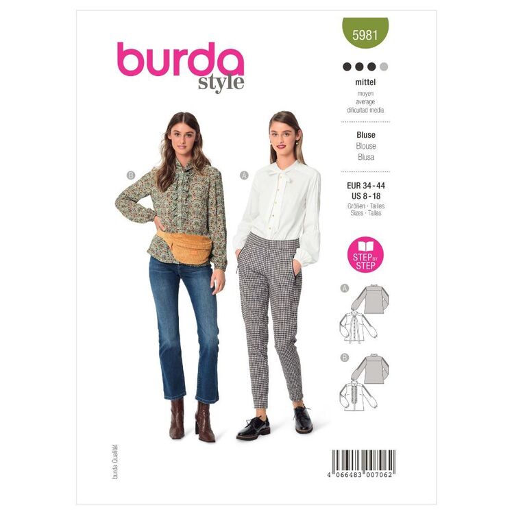 Burda Sewing Pattern B5981 Women's Blouse White