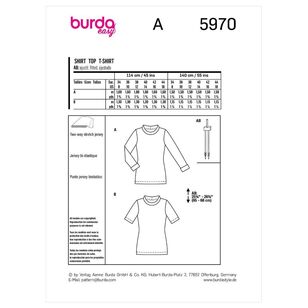 Burda Sewing Pattern B5970 Women's Shirt White 8-18 (34-44)