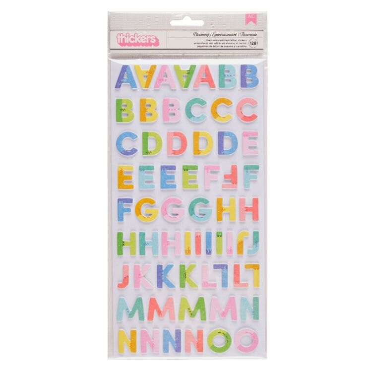 American Crafts Paige Evans Blooming Wild Alphabet Thickers Multicoloured