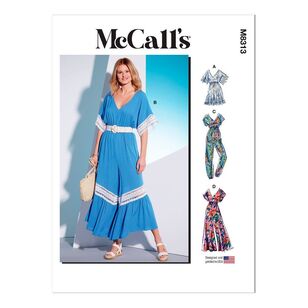 McCall's Sewing Pattern M8313 Misses' Romper and Jumpsuits White