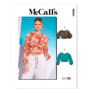 McCall's Sewing Pattern M8324 Misses' Tops White