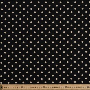 Spot 112 cm Organic Cotton Blender Fabric Black 112 cm