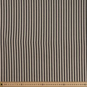 Ticking Stripe 112 cm Organic Cotton Blender Fabric Black 112 cm