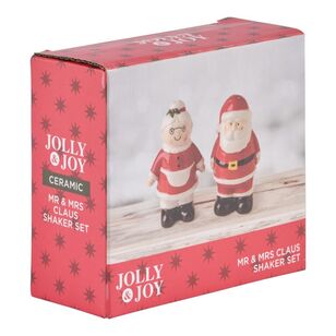 Jolly & Joy Mr & Mrs Claus Christmas Salt and Pepper Shakers Multicoloured