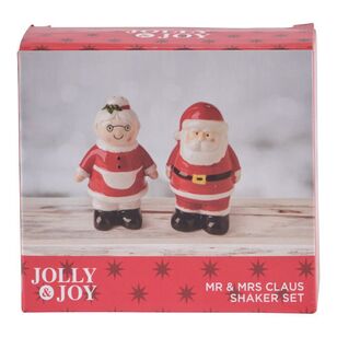 Jolly & Joy Mr & Mrs Claus Christmas Salt and Pepper Shakers Multicoloured