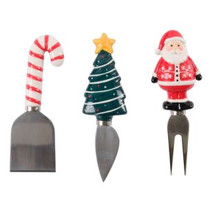 Jolly & Joy Santa Claus Christmas Cheese Knife Set Multicoloured