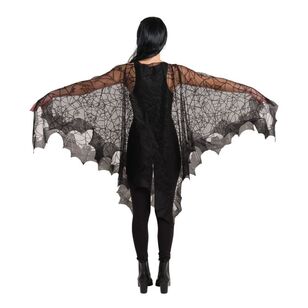 Spooky Hollow Adult Lace Poncho Black