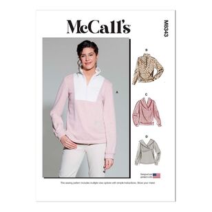 McCall's Sewing Pattern M8343 Misses' Pull-over Top White