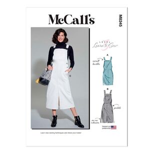 McCall's Sewing Pattern M8345 Misses' Skirt Overalls White
