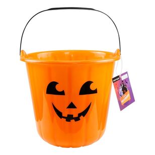 Spooky Hollow Pumpkin Plastic Treat Bucket Orange