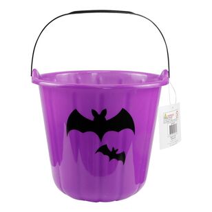 Spooky Hollow Bat Plastic Treat Bucket Purple