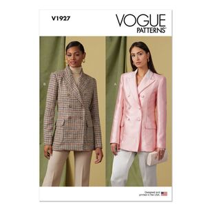 Vogue Sewing Pattern V1927 Misses' Double-Breasted Jacket White