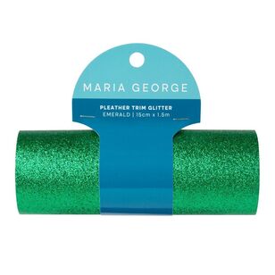 Maria George Glitter Pleather Trim Emerald 15 cm x 1.5 m