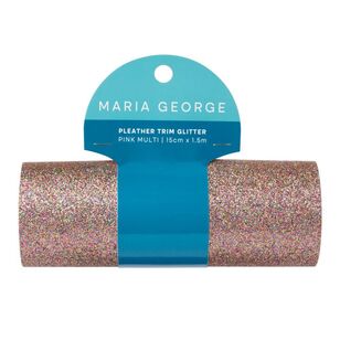 Maria George Glitter Pleather Trim Pink 15 cm x 1.5 m