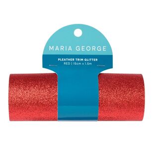 Maria George Glitter Pleather Trim Red 15 cm x 1.5 m