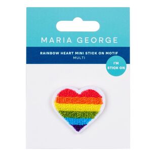Maria George Rainbow Heart Mini Stick On Motif Multicoloured