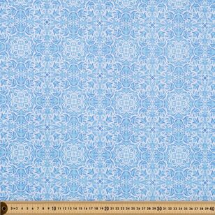 Annablue Geo 112 cm Cotton Fabric Light Blue 112 cm