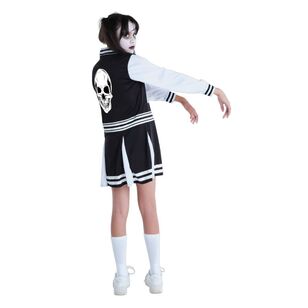 Spooky Hollow Zombie Cheerleader Kids Costume Black & White 9 - 13 Years