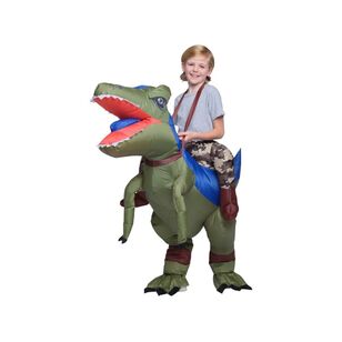 Spartys Inflatable Ride On Dinosaur Kids Costume Multicoloured