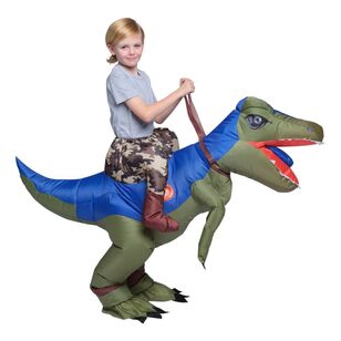 Spartys Inflatable Ride On Dinosaur Kids Costume Multicoloured