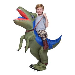 Spartys Inflatable Ride On Dinosaur Kids Costume Multicoloured