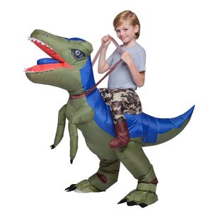 Spartys Inflatable Ride On Dinosaur Kids Costume Multicoloured