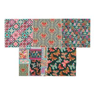 Folk Flora Layer Charm Pack Multicoloured 10 x 10 in