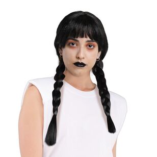 Spooky Hollow Gothic Plaited Wig Black