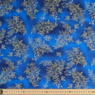 Timeless Treasures Ethereal Blues Rose Blenderl 112 cm Cotton Blender Fabric Blue 112 cm