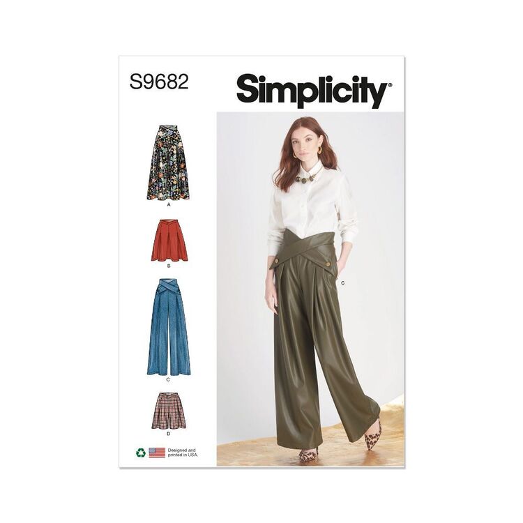 Simplicity Sewing Pattern S9682 Misses Skirts Pants And Shorts White