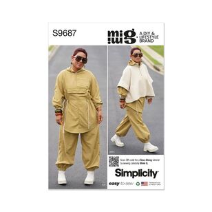 Simplicity Sewing Pattern S9687 Misses' Jacket, Poncho and Pants White