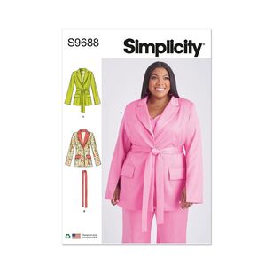 Simplicity Sewing Pattern S9688 Misses' and Women's Jacket with Tie Belt White