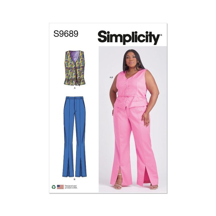Simplicity Sewing Pattern S9689 Misses' and Women's Vest and Pants White
