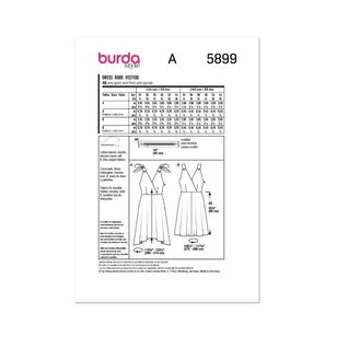 Burda Sewing Pattern B5899 Women's Dress White 8-18 (34-44)