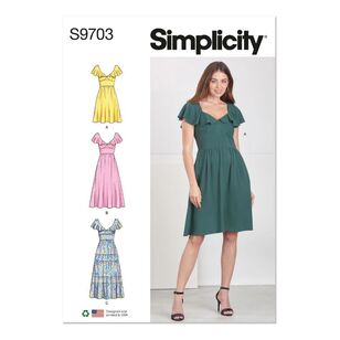 Simplicity Sewing Pattern S9703 Misses' Dresses White