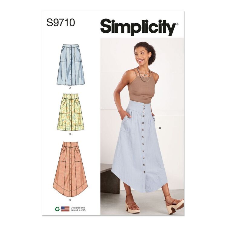 Simplicity Sewing Pattern S9710 Misses' Skirts White