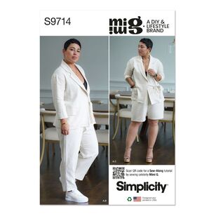 Simplicity Sewing Pattern S9714 Misses' Jacket, Pants and Shorts White