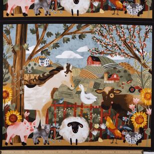 Farm Country Farm 36" Cotton Panel Multicoloured 91 x 112 cm