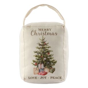 Jolly & Joy Merry Christmas Doorstop White 20 cm