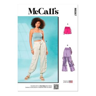 McCall's Sewing Pattern M8367 Misses' Pants and Shorts White X Small - XX Large