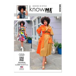 McCall's Know Me Sewing Pattern ME2020 Misses' and Women's Wrap Dress with Belt White